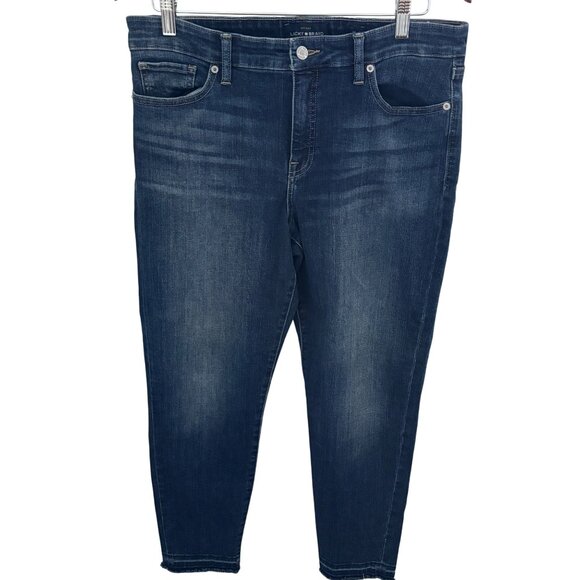 Lucky Brand Women's AVA Skinny Jeans Sz 14 / 32 x 28 Five Pocket Zip Up Raw Hem - Picture 1 of 9